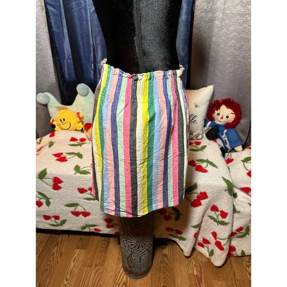 J.Crew cotton and linen blend pastel stripped skirt - Picture 2 of 6